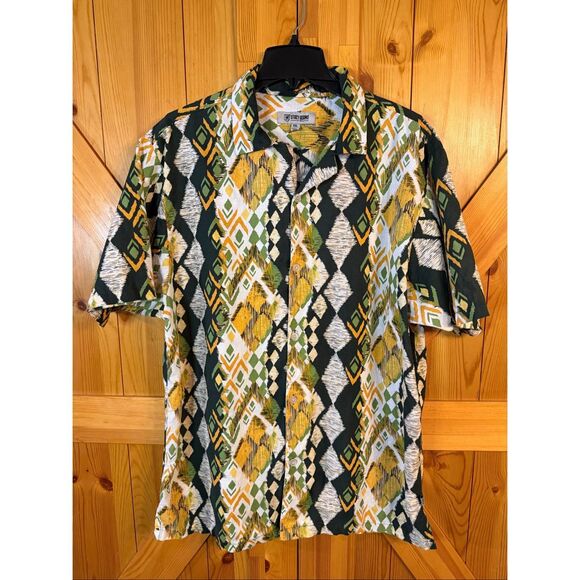 Stacy Adams Other - Y2K Stacy Adams Tribal Aztec Print Shirt  Men’s Linen Blend Streetwear XXL (6434